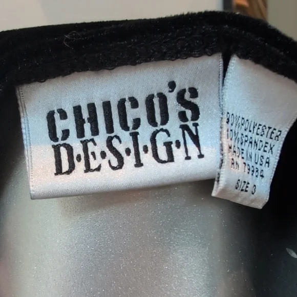 Chico's Black Velvet Look Sleeveless Tank Top - Picture 2 of 3